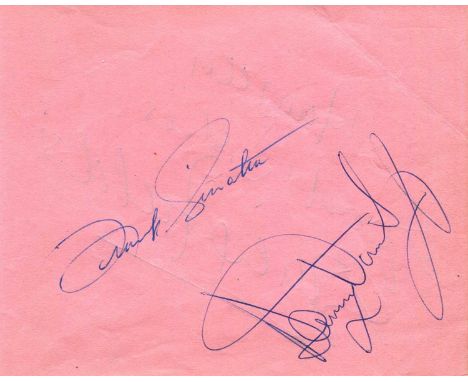SINATRA FRANK: The Rat Pack. A vintage page removed from an autograph album individually signed in blue ink by both Frank Sin