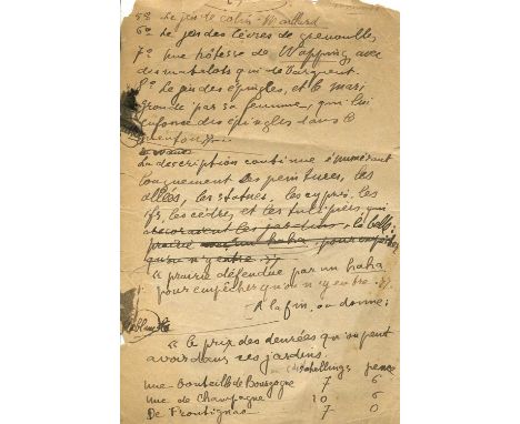 APOLLINAIRE GUILLAUME: (1880-1918) French Poet, Playwright, Novelist and art Critic. Autograph Manuscript, unsigned, one page