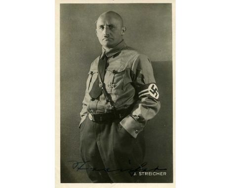 STREICHER JULIUS: (1885-1946) Nazi Gauleiter of Franconia 1929-40 and founder and publisher of Der Sturmer newspaper, a centr