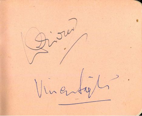 AUTOGRAPH ALBUM: An autograph album containing over 60 signatures by various film and theatre actors and actresses, entertain