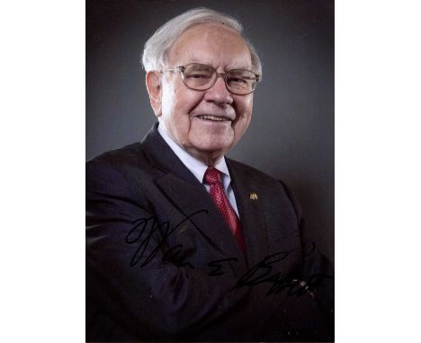 BUFFETT WARREN: (1930- ) American business magnate, investor and philanthropist. Signed colour 5 x 7 photograph of Buffet in 