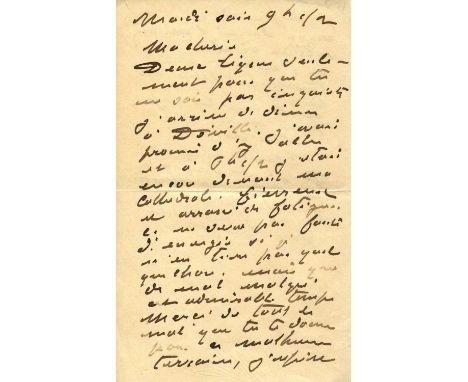 MONET CLAUDE: (1840-1926) French Impressionist painter. A fine A.L.S., Claude Monet, two pages (written to the first and fina