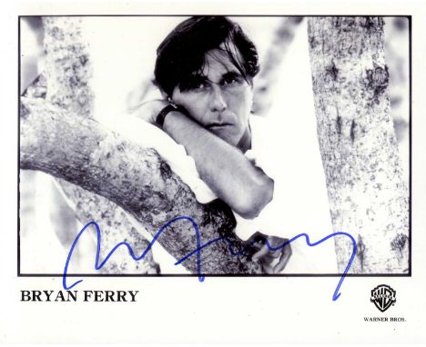 FERRY BRYAN: (1945- ) English singer and songwriter. Signed 10 x 8 photograph, the Warner Bros. Records promotional image dep