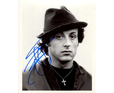 STALLONE SYLVESTER: (1946- ) American Actor, an Academy Award nominee. Signed 8 x 10 photograph by Stallone, the image depict