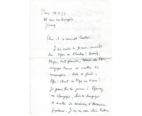 SAUGUET HENRI: (1901-1989) French Composer. Sauguet formed the 'School of Arcueil', named after the location of Satie's home.