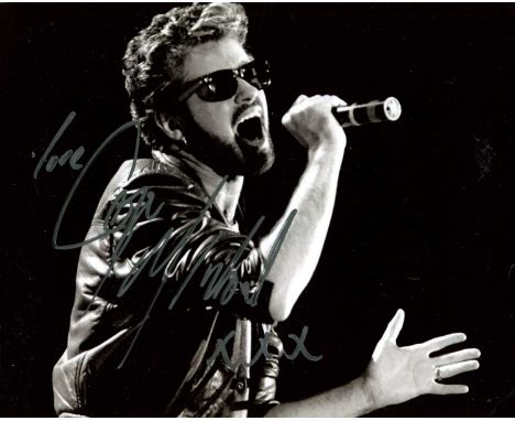 MICHAEL GEORGE: (1963-2016) English singer and songwriter who rose to fame with Wham! in the 1980s. Signed 10 x 8 photograph 