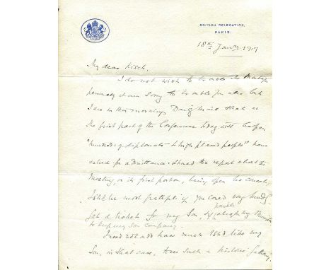 [PARIS PEACE CONFERENCE]: SINGH GANGA: (1880-1943) Maharaja of Bikaner 1888-1943. As a member of the Imperial War Cabinet, Si