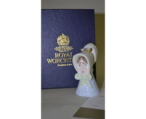 English Fine Bone China, Glazed Decorated. Hand created, hand painted, featuring the Old Lady Candle Snuffer. A Limited Editi