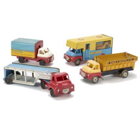 Wells-Brimtoy Bedford S-Type Trucks, Horse Box, Car Transporter, Toytown Painters & Decorators Truck, Sand & Gravel Truck, P-