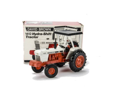 An NZG David Brown 1412 Hydra-Shift Tractor, Art.156, white body, red chassis and hubs, removable cab, in original box, VG-E,