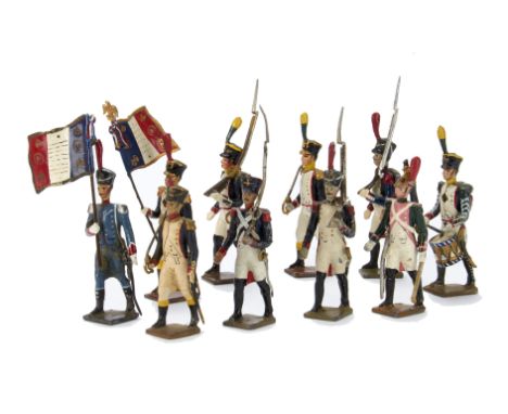 Mignot Line and Light Infantry,  a mixture of 1950s (20), and modern (20) versions, generally G, a few F, (40), 10950s drumme
