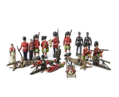Boxed Triang wooden 1A Fort with various lead figures including Britains pre WW1 version medical figures from set 137 (22 pcs