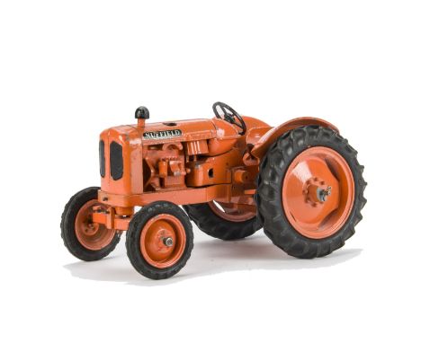 A Denzil Skinner Large Nuffield Universal Tractor, orange Mazak body with rubber wheels, P, repainted throughout, various sma