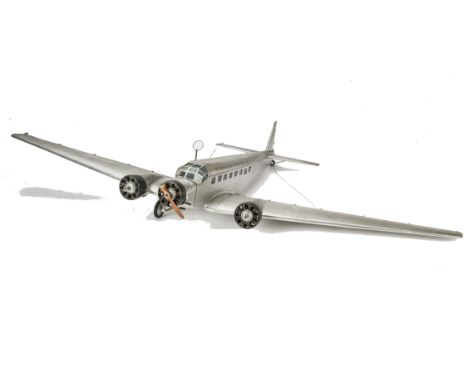 A German fine, rare commercially-built travel agency model of a Junkers Ju52 Airliner, tri-motor with low cantilever wing, co