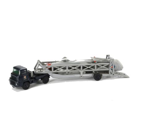 OK (Hong Kong) RAF Aircraft Transporter, comprising dark blue Albion Tractor Unit, silver trailer with clip together Fighter 