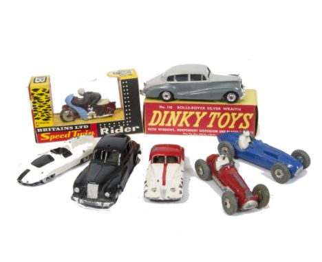 Britains Motocycle Dinky Rolls and other Diecast Vehicles, Britains 9696 speed Twin Rider , in original window box, VG-E, box