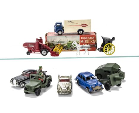 Various Diecast, including Lone Star Modern Army Series Jeep & Gun, in original box, loose Kemlows Army Quad, Corgi Toys Comm