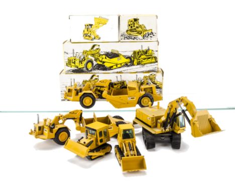 Caterpillar Construction Vehicles by NZG, Nr.122 Cat 621 Wheel Tractor Scraper, Nr.205 Cat D4E Track-Type Tractor, Nr.223 Cat