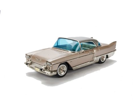 A Marusan Cadillac Eldorado Brougham, modern large scale tinplate friction drive model, light metallic Kenya beige body, in o