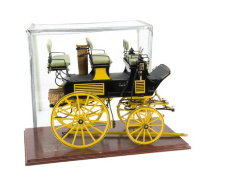 A highly-commended finely made scratch built 1:8 scale model of a Brewster Roof Seat Brake Horse drawn carriage of 1970, cons