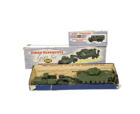 Dinky Supertoys 698 Gift Set, comprising Antar Tank Transporter and Centurion Tank, in original box with scenic insert, toget