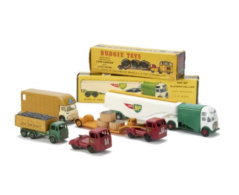 Budgie Toys, No.280 Air BP Superfueller, No.232 Low Loader With Cable Drums, in original boxes, loose No.206 Leyland Hippo Co