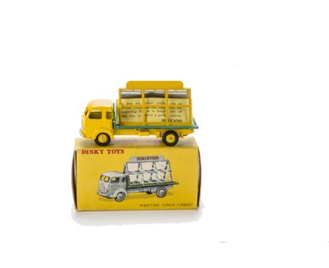 A French Dinky Toys 33c Simca Glazier's Truck, yellow cab and chassis, green flatbed, mirror, plastic glazing panel, leaflet,