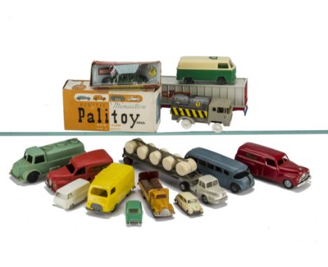 Plastic generally smaller scale Commercial vehicles by various makers, including Tri-ang Minic Pedigree Articulated lorry and