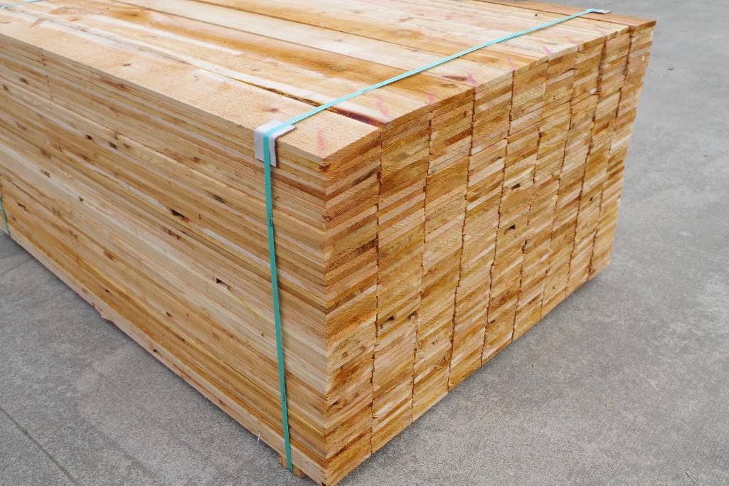 [486] 1x6 x 6' Western Red Cedar Rustic Fencing Boards (one full pallet)