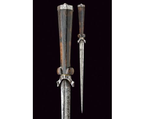 A ballock dagger, dating: 16th Century, provenance: Italy, dating: 16th Century, provenance: Italy, Straight blade of lozenge