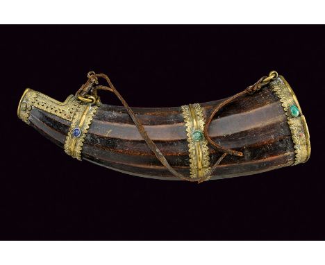 A big powder flask, dating: last quarter of the 19th Century, provenance: Tibet, dating: last quarter of the 19th Century, pr