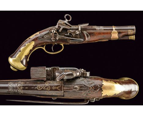 A flintlock pistol, dating: late 18th Century, provenance: Spain, dating: late 18th Century, provenance: Spain, Fine, smooth,