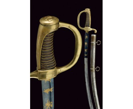 An officer's sabre, dating: 19th Century, provenance: Europe, dating: 19th Century, provenance: Europe, Curved, blued, single