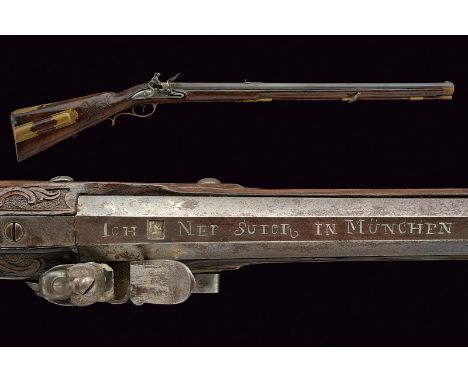 A flintlock target carbine by Sutor, dating: 18th Century, provenance: Bavaria, dating: 18th Century, provenance: Bavaria, Oc