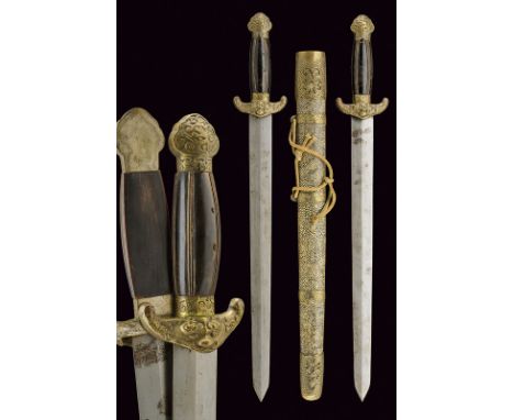 A double Jian (sword), dating: late 19th Century, provenance: China, dating: late 19th Century, provenance: China, Straight, 