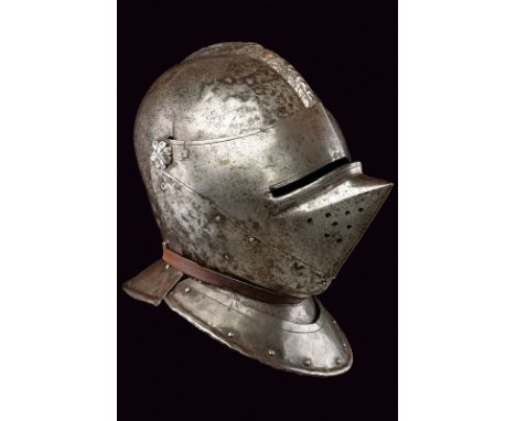 A horse helmet with intact visor , dating: late 16th Century, provenance: Europe, dating: late 16th Century, provenance: Euro