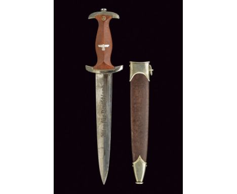 A 33 model SA dagger, dating: 1933-45, provenance: Germany, dating: 1933-45, provenance: Germany, Blade with the motto  'Alle