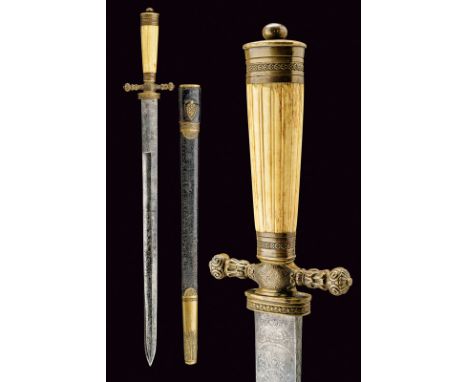 An interesting hunting hanger, dating: 19th Century, provenance: Germany, dating: 19th Century, provenance: Germany, Straight