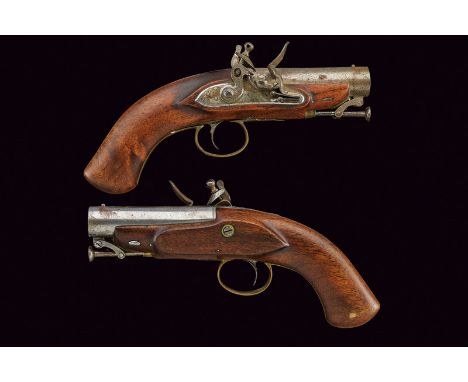 A pair of flintlock pistols by Brander & Pott, dating: first quarter of the 19th Century, provenance: London, dating: first q