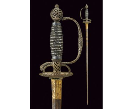 A small sword, dating: late 18th Century, provenance: Piedmont, dating: late 18th Century, provenance: Piedmont, Blade of hex
