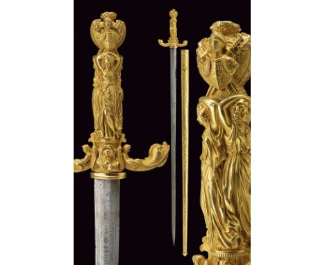 A presentation sword, dating: circa 1900, provenance: Europe, dating: circa 1900, provenance: Europe, Straight, double-edged 