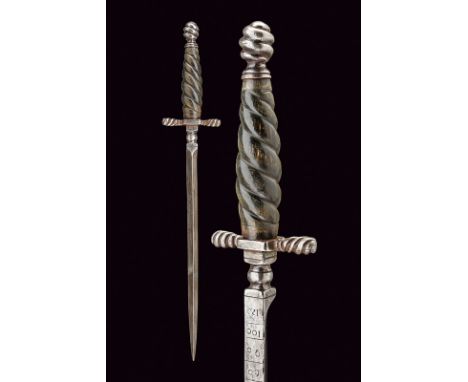 An artillery dagger, dating: 17th Century, provenance: Italy, dating: 17th Century, provenance: Italy, Straight blade, of tri