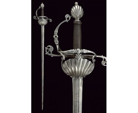 A fine rapier, dating: circa 1600, provenance: Brescia, dating: circa 1600, provenance: Brescia, Straight, double-edged blade