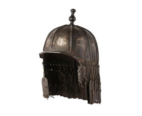 A multiplate helmet, dating: early 20th Century, provenance: Tibet, dating: early 20th Century, provenance: Tibet, Skull cons
