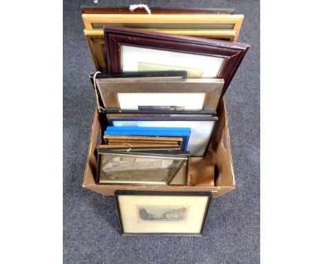 A box of assorted pictures and prints - I. Lindsay signed print, Newcastle Quayside, panel of Vietnamese fishing etc  