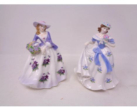 Two Royal Worcester figures, Sweet Forget Me Not No.1427 of 9500 and Sweet Violet No. 1427 of 9500.  