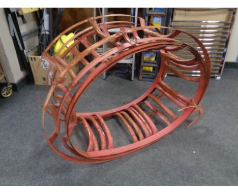 A 1930s rolled fire escape ladder.  