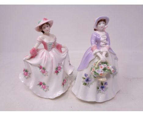 Two Royal Worcester figures, Sweet Pansy No.1427 of 9500 and Sweet Rose No.1427 of 9500.  