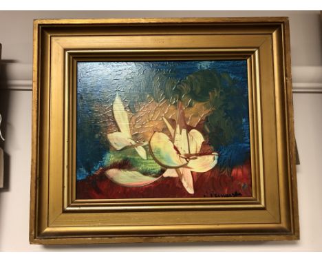 Continental school : Still life with fruit, oil on panel, 28 x 23 cm, indistinctly signed, framed. 
