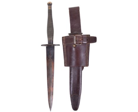 Scarce Indian Issue WW2 Fairbairn Sykes (F.S) Commando Knife Attributed to Colonel Baynes Royal Signals Chindits, all brass c